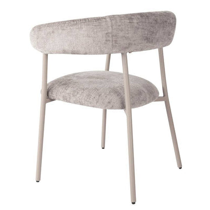 Sedia MALUA rivestita grigio scuro con gambe color crema
