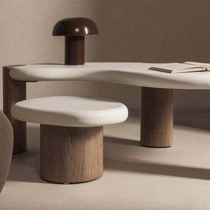 Tisch OBUO 125 cm Weiß Nussbaum