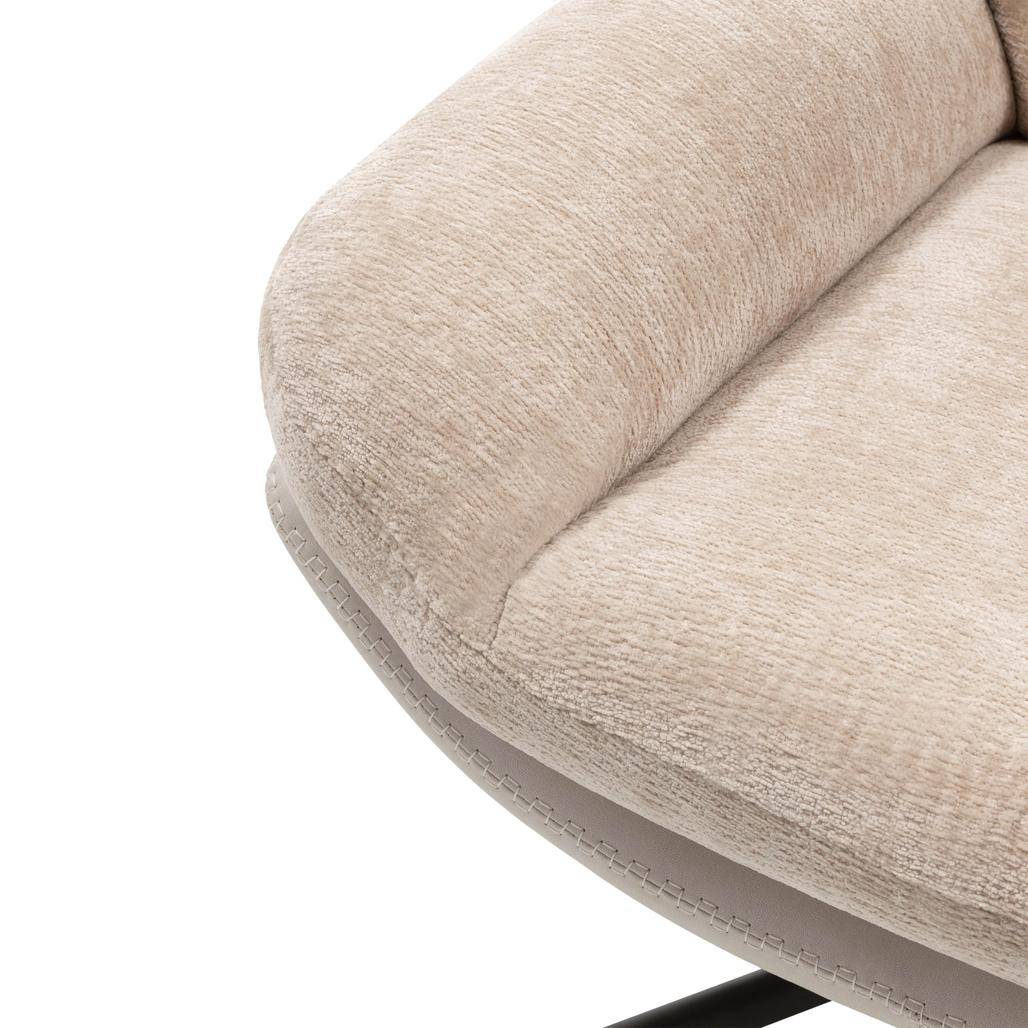 Poltrona Girevole UNO, beige con poggiapiedi