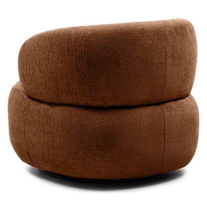 Poltrona girevole ORIEL, rame, forme arrotondate