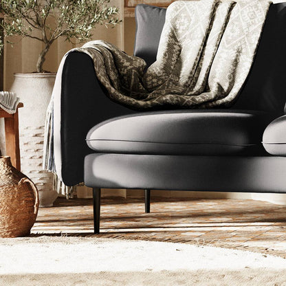 Divano Angolare POSH P Nero - Platino
