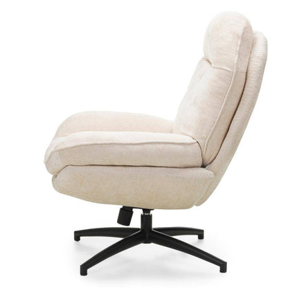 Drehbarer Sessel MERANO beige mit Hocker