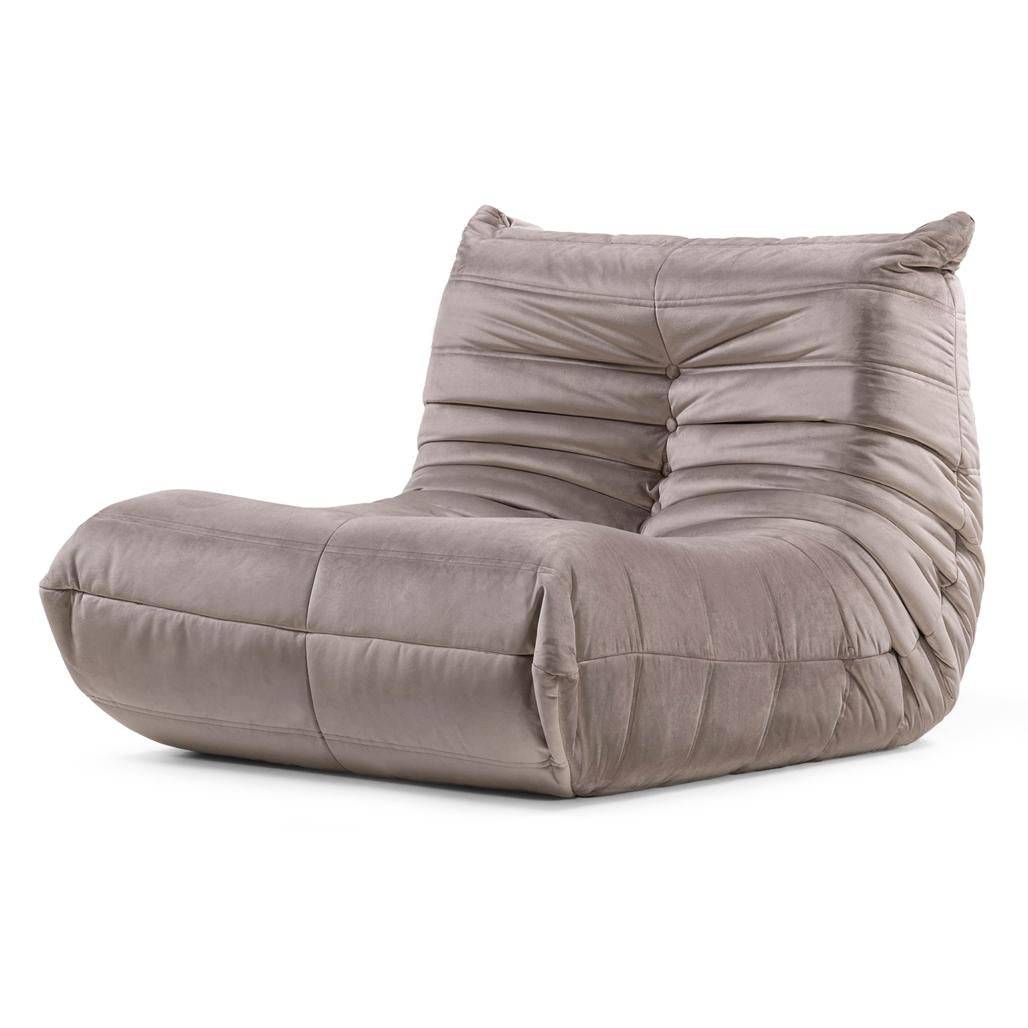 Poltrona Lounge LIBELLULE, marrone-grigio, velluto