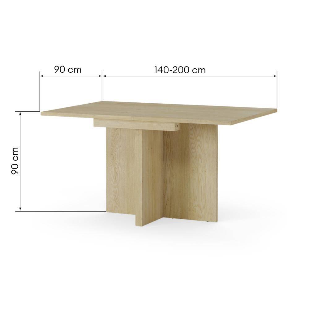 Tavolo allungabile ASH 140-200 cm, rovere Cremona Torro