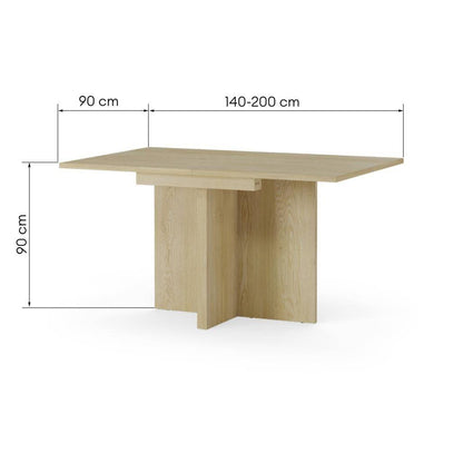 Tavolo allungabile ASH 140-200 cm, rovere Cremona Torro