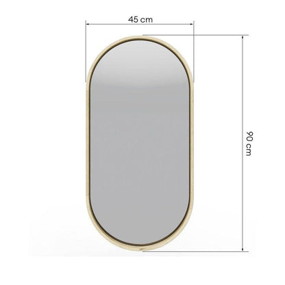 Specchio SIMPLE 45x90 cm, forma ovale, legno naturale