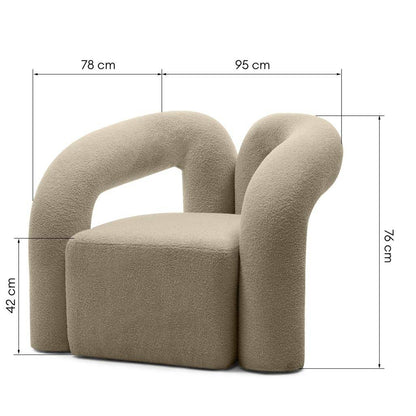 Poltrona imbottita SELLEL, marrone, bouclé