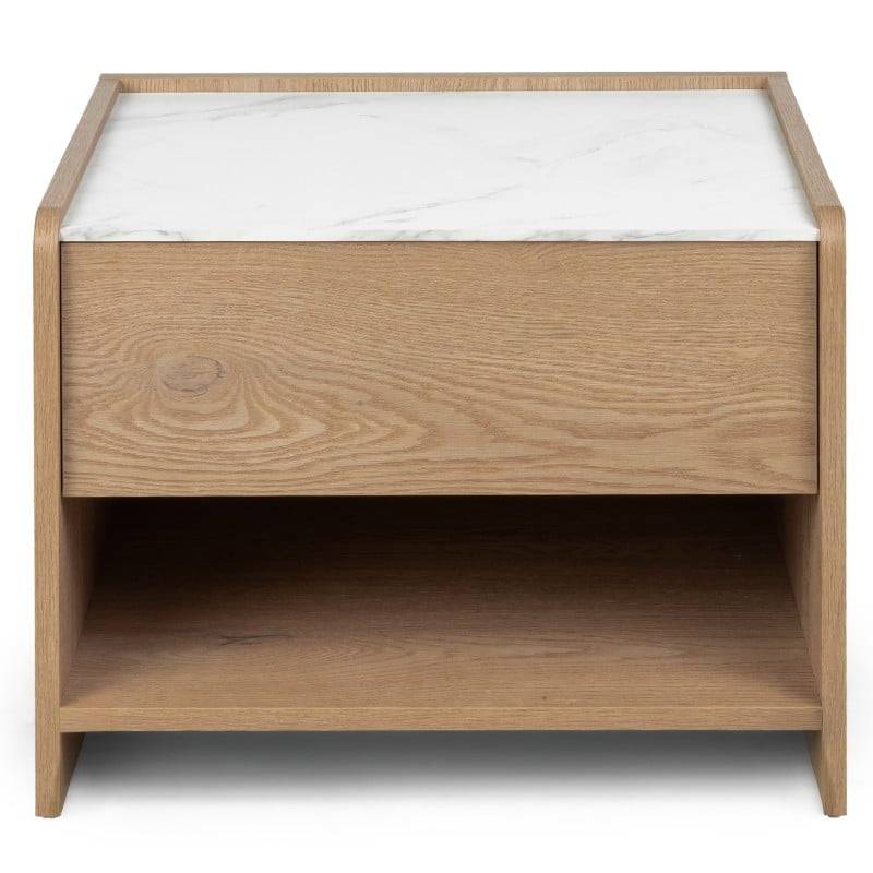 Nachttisch TANNA Cremona Torro Eiche, Crystal Marble