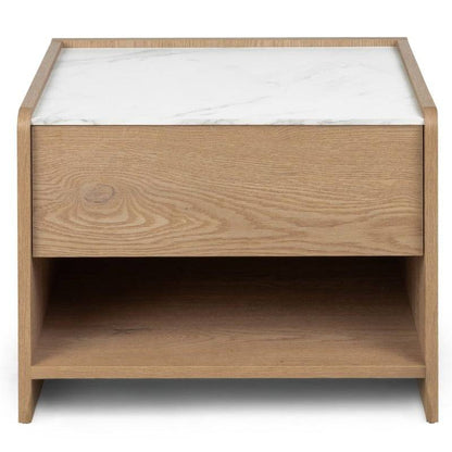 Nachttisch TANNA Cremona Torro Eiche, Crystal Marble