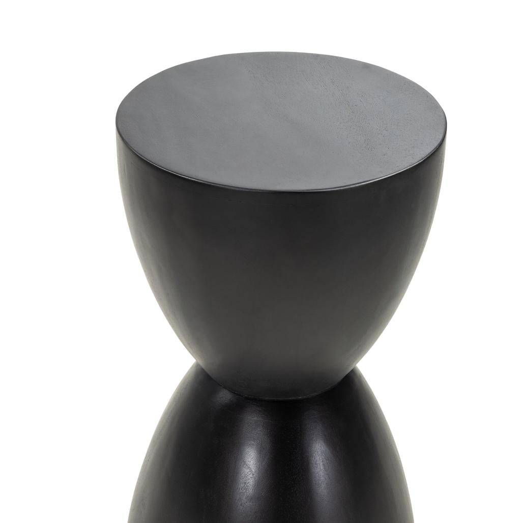 Tavolino Laterale HORSA 35 cm, Nero, Legno di Mango