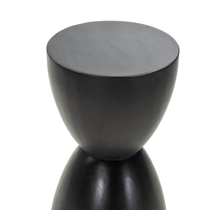 Tavolino Laterale HORSA 35 cm, Nero, Legno di Mango
