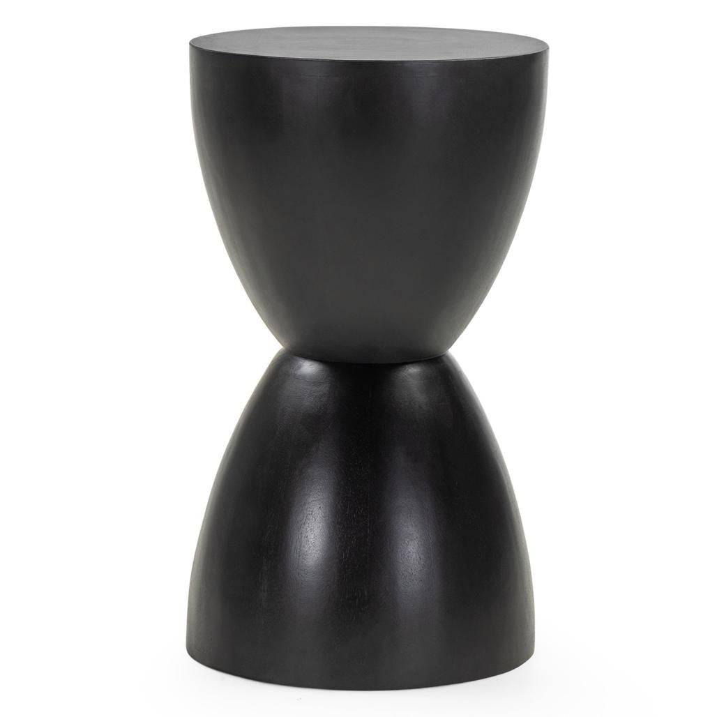 Tavolino Laterale HORSA 35 cm, Nero, Legno di Mango