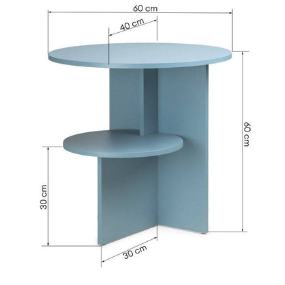 Tavolino ESO rotondo, blu gesso