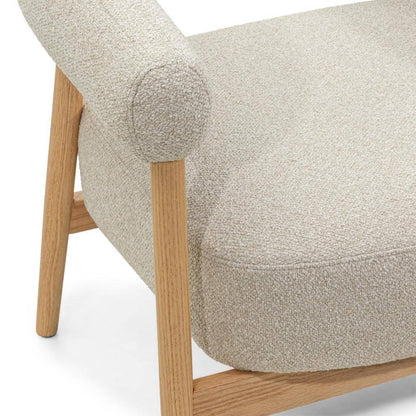 Sessel MUE hellbeige mit Eichenholz