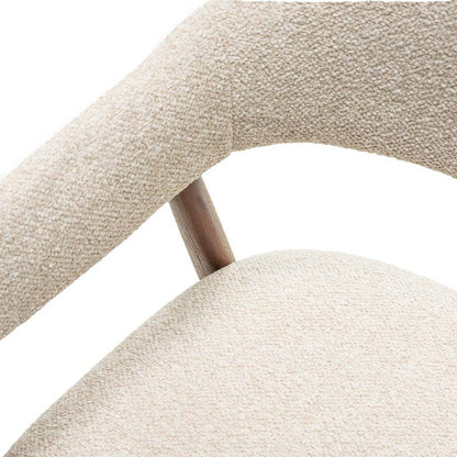 Polsterstuhl LARIS Beige Bouclé/Nussbaum