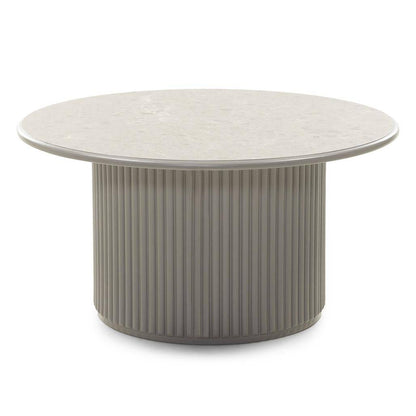 Runder Couchtisch ASTI 80 cm, grau, Marmor-Optik