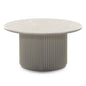 Tavolino caffè rotondo ASTI 80 cm, grigio, effetto marmo