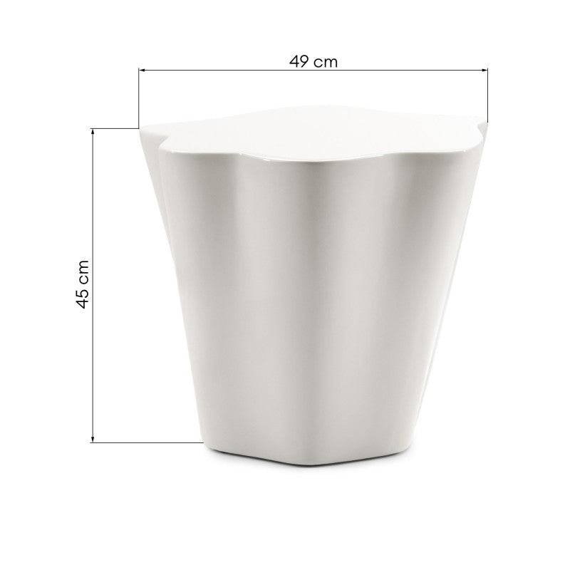 Tavolino Laterale FIOR 49 cm, Grigio-Beige, Lucido