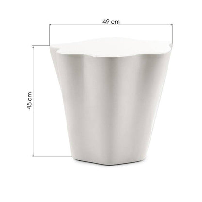 Tavolino Laterale FIOR 49 cm, Grigio-Beige, Lucido