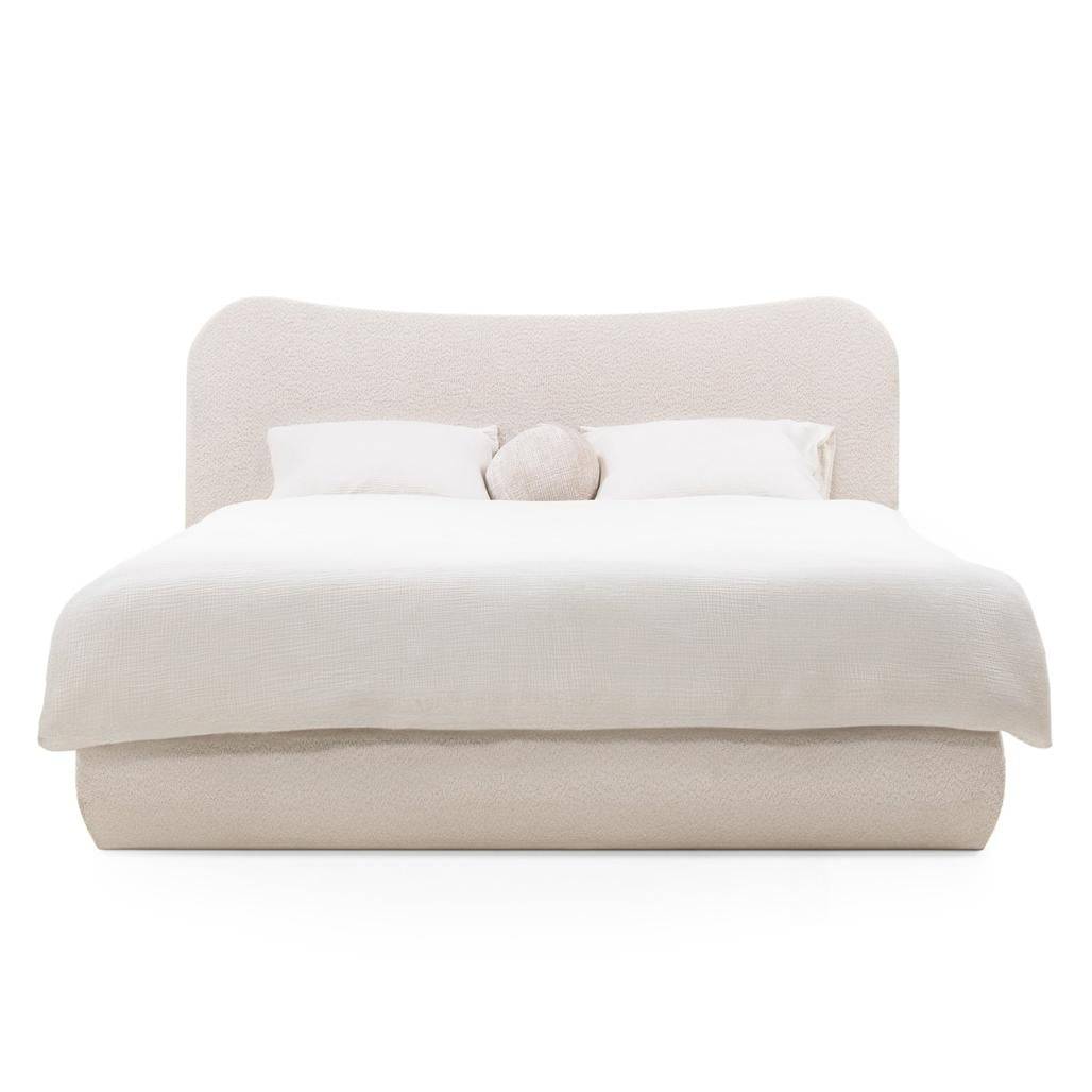Letto imbottito DOMINIQUE 140x200 cm, beige