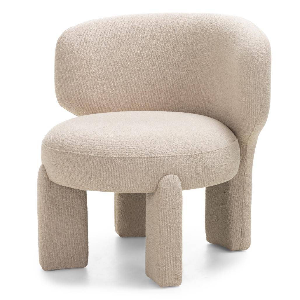 Poltrona imbottita SELENE, beige, bouclé