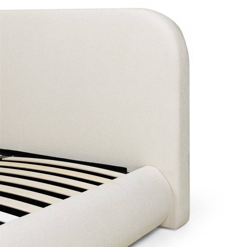 Letto imbottito LUMIN 160x200 cm, beige chiaro