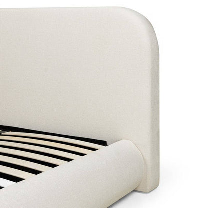Letto imbottito LUMIN 160x200 cm, beige chiaro