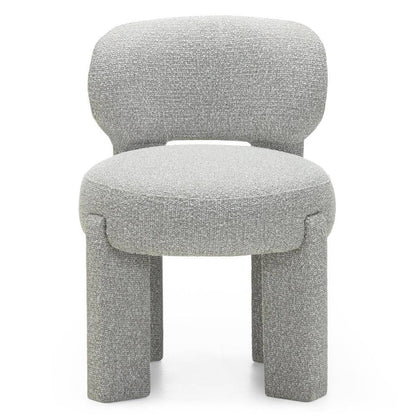 Sedia imbottita SAMMA, grigio, bouclé, forme arrotondate