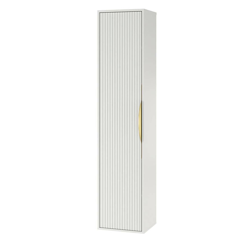 Mobile bagno ANVERS, rigato, maniglia oro, bianco