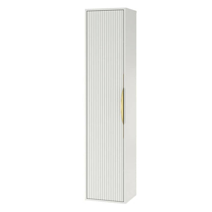 Mobile bagno ANVERS, rigato, maniglia oro, bianco
