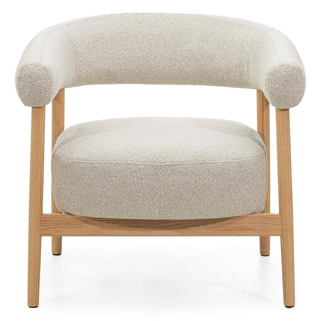 Sessel MUE hellbeige mit Eichenholz