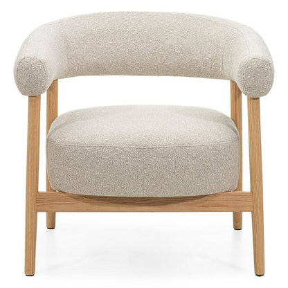 Sessel MUE hellbeige mit Eichenholz