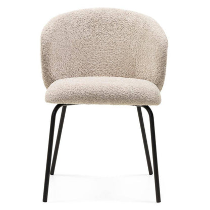 Esszimmerstuhl LUEUR, beige, schwarze Beine