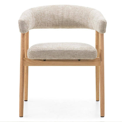 Gepolsterter Stuhl MUE, Beige/Eiche