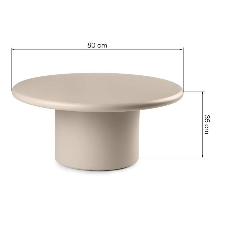 Tavolino ARDO 80 cm, beige scuro, opaco