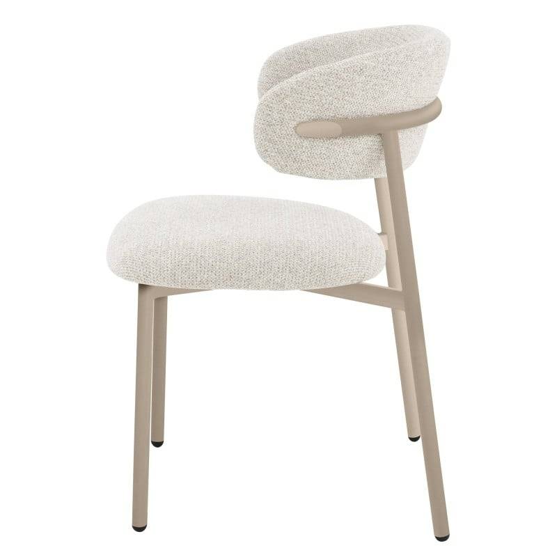 Sedia da pranzo rivestita, beige