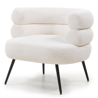 Poltrona MAGNIFIQUE avorio, forme arrotondate, gambe nere