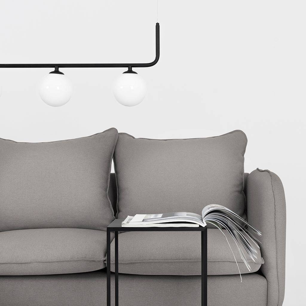 Ecksofa POSH L - Stahl, Schwarz