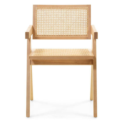 Sedia RENE in legno con intreccio viennese, rattan naturale