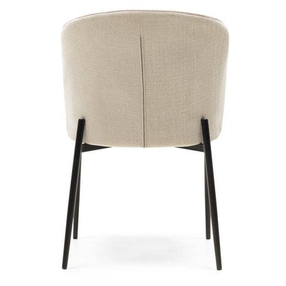 Esszimmerstuhl GUSTO, hellbeige, schwarze Beine