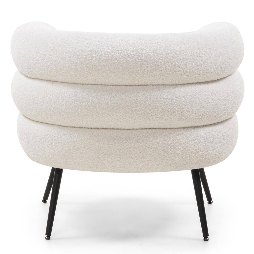 Poltrona MAGNIFIQUE avorio, forme arrotondate, gambe nere