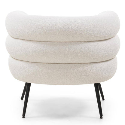 Poltrona MAGNIFIQUE avorio, forme arrotondate, gambe nere
