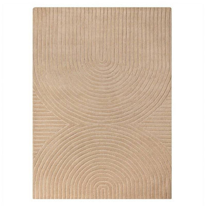 Rechteckiger Teppich MORO, Wolle, dunkelbeige