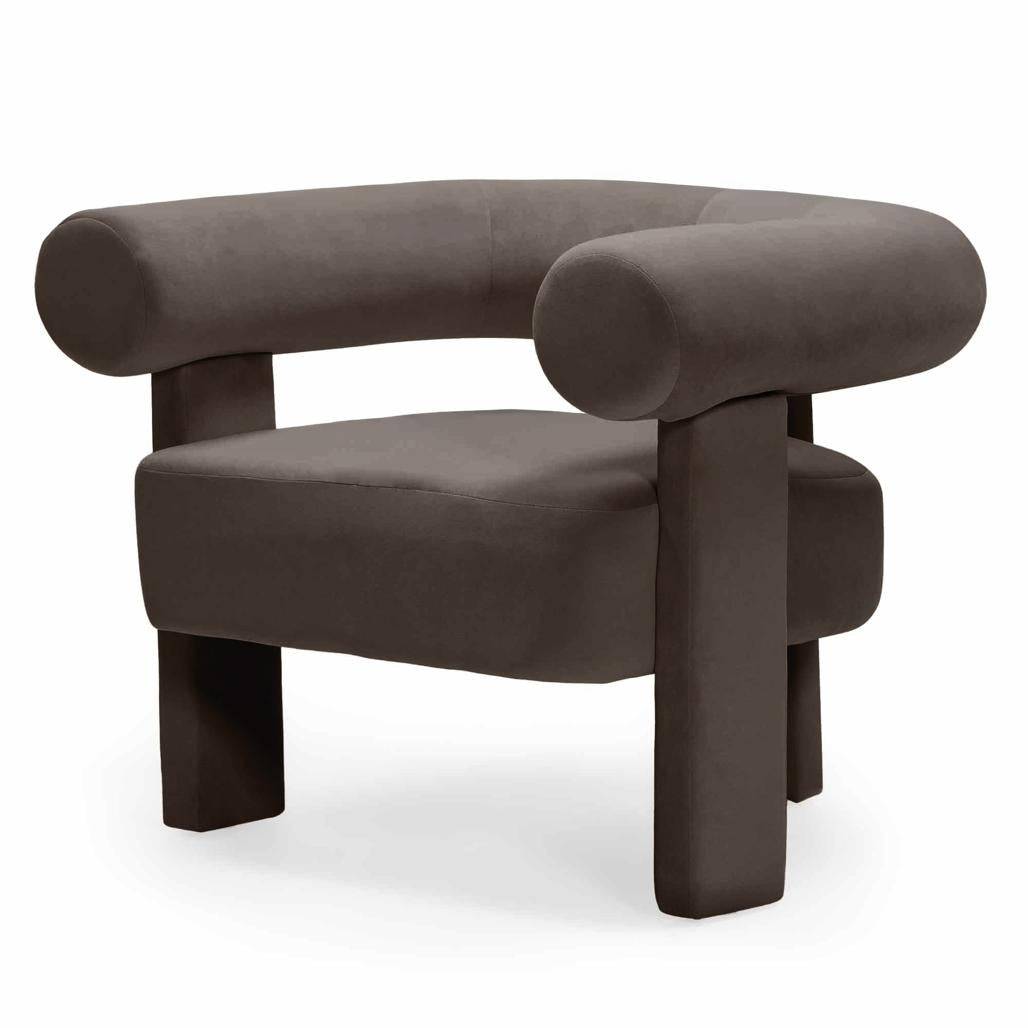 Poltrona ATYPIQUE, marrone, velluto
