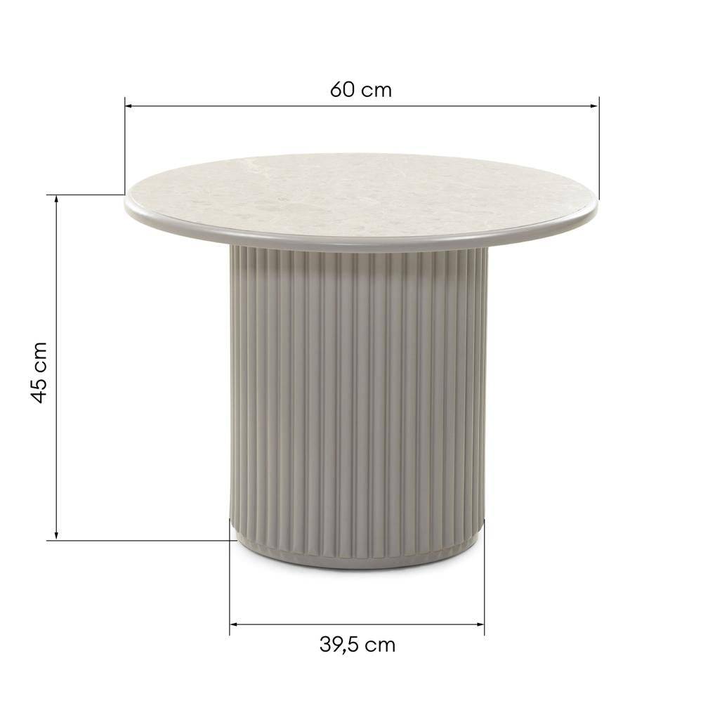 Couchtisch ASTI 60 cm, grau, Marmoroptik