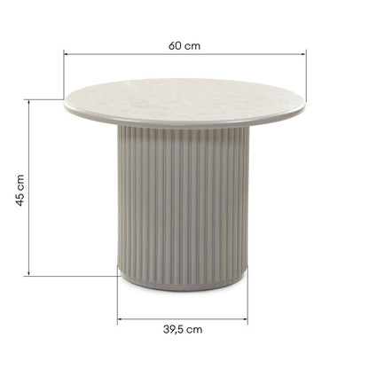 Couchtisch ASTI 60 cm, grau, Marmoroptik