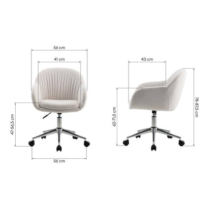 Sedia girevole OTELLO, crema, gambe cromate