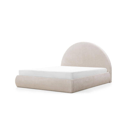 Letto rivestito MIMIQ 160x200 cm, con contenitore, beige