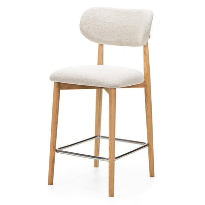 Hocker MIA, cremefarben, Eiche