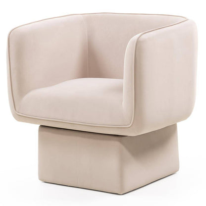 Sedia girevole MAREL beige chiaro velluto